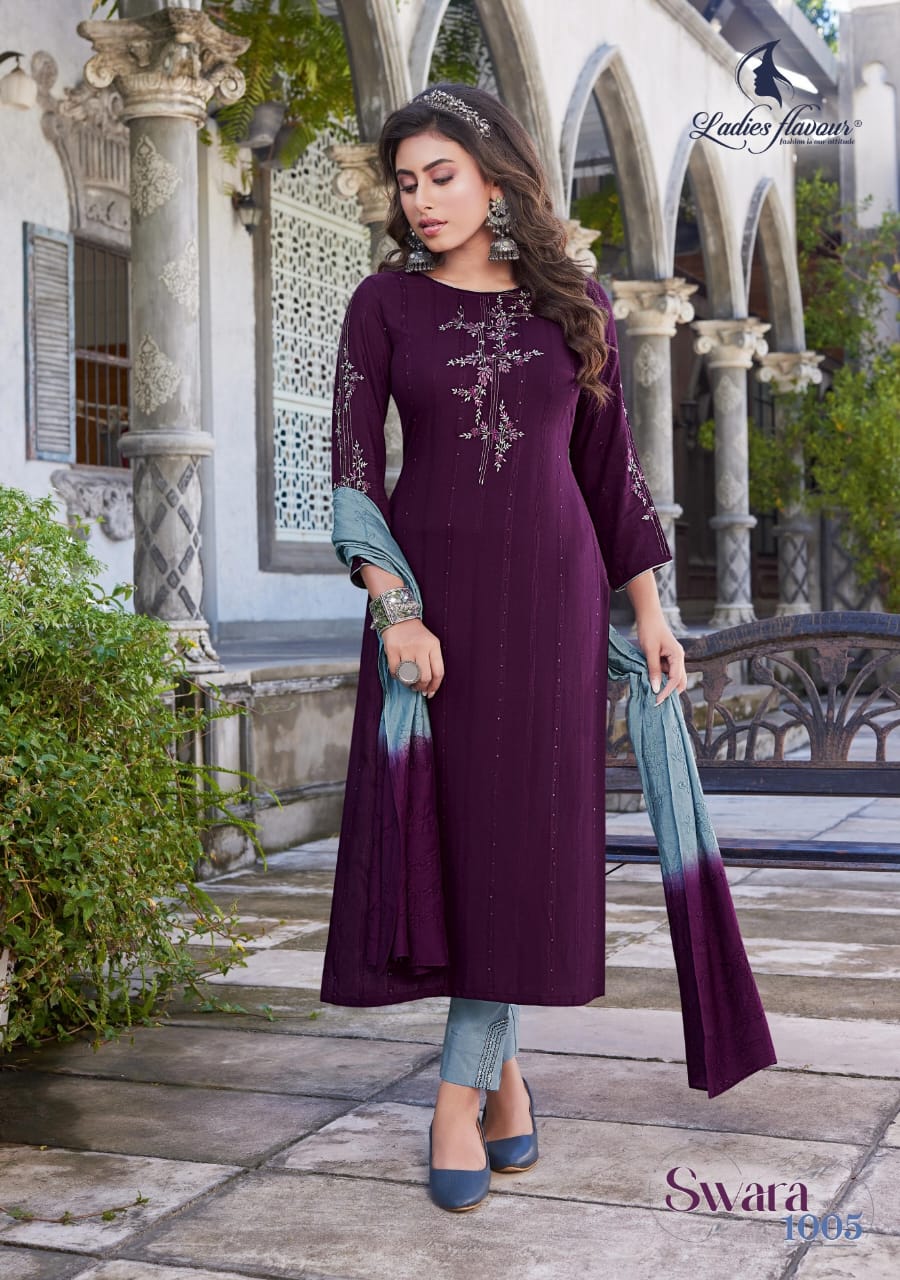 Swara Ladies Flavour Viscose Regular Wear Wholesale Readymade Salwar Suit Catalog